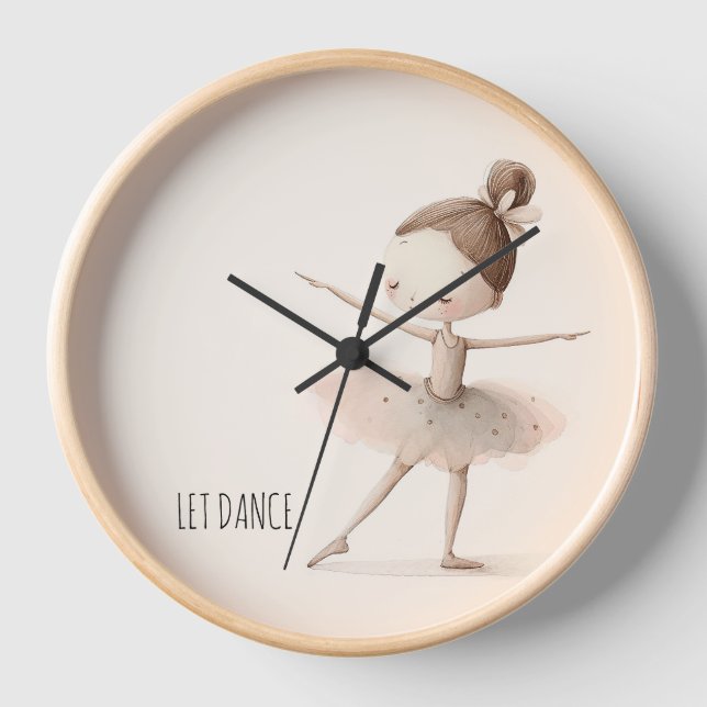 Horloge Ballerina Ballet Laisser danser Aquarelle (Recto)