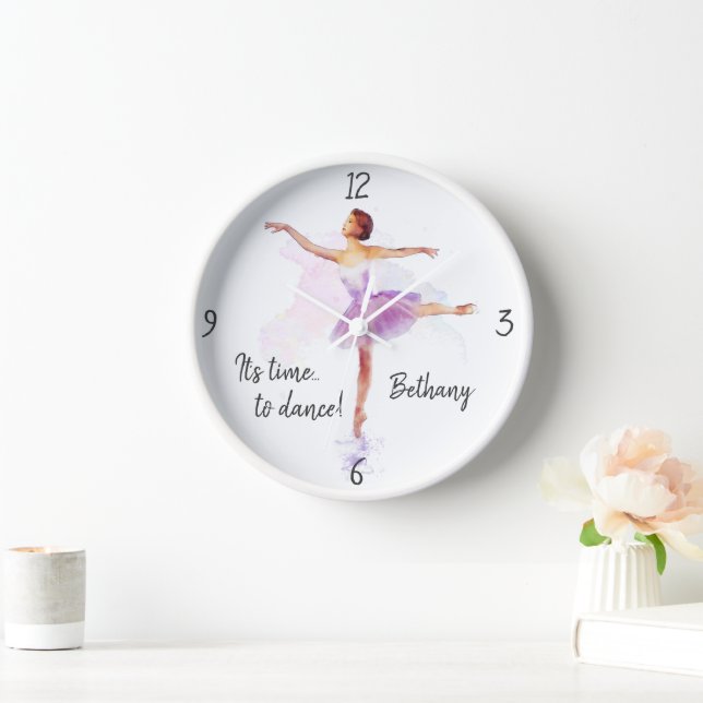 Horloge Ballerina personnalisée "Time to Dance" (plus le n (Maison)