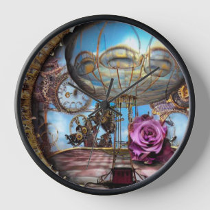 Horloge Ballon surréaliste Steampunk à air chaud