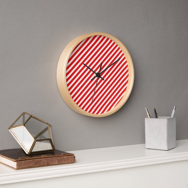 Horloge Bande rouge et blanche (Bureau)