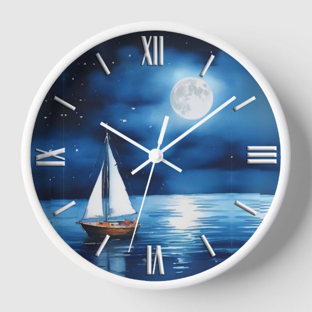 Horloge Bateau sous Pleine lune (Recto)