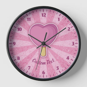 Horloge Bâton de crème glacée du coeur