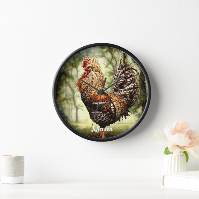 Horloge Beau Coq Coloré (Maison)