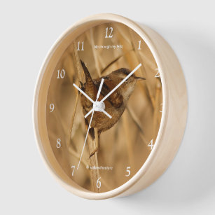 Horloge Beau oiseau chanteur porté par le marais dans les 