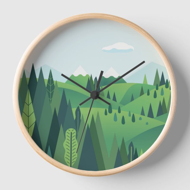 Horloge Beau paysage de collines (Recto)