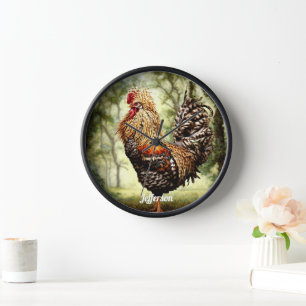 Horloge Beau Rooster Coloré
