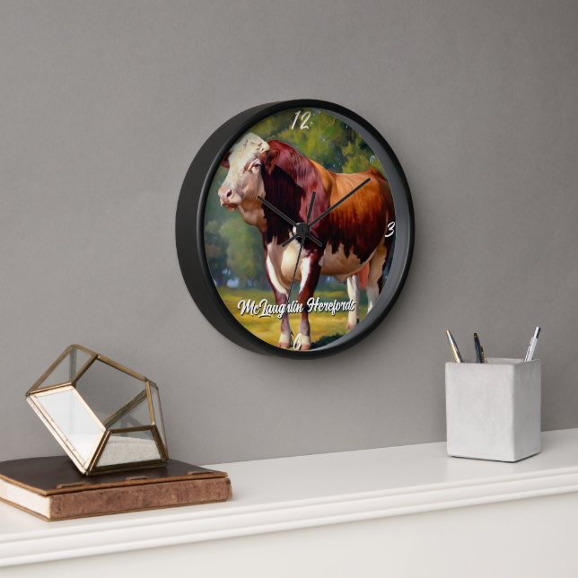 Horloge Beau taureau Hereford (Bureau)