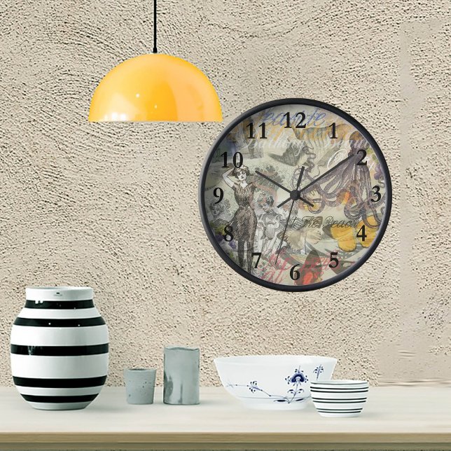 Horloge Beauté de bain victorienne Kraken Surréalisme Vint (Créateur téléchargé)