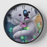 Bébé adorable Ours Koala avec fleurs