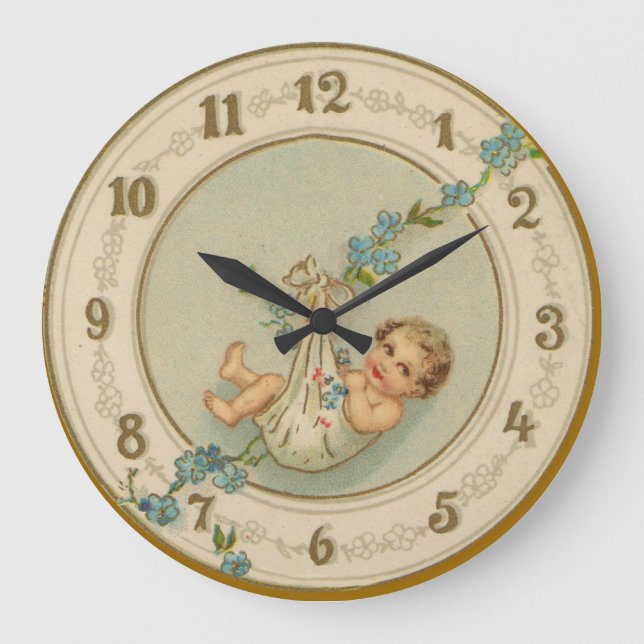 Horloge bébé du Nouvel An vintage (Recto)