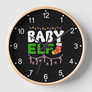 Horloge Bébé Elfe Noël Design de vacances-84608