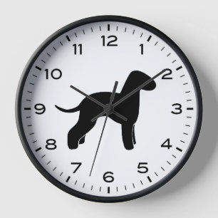 Horloge Bedlington Terrier Chien race Silhouette