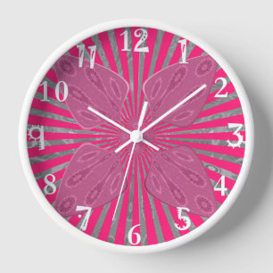Horloge Bel art frais énervé extraordinaire rose assez vif