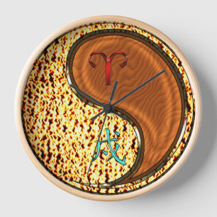 Horloge Bélier & Chien de Bois