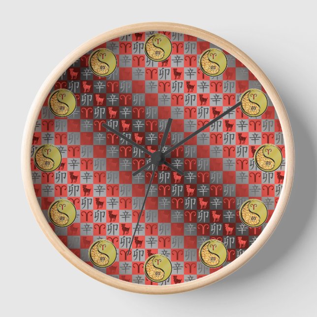 Horloge Bélier & Lapin Métal (Recto)