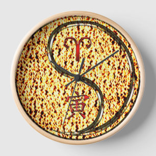 Horloge Bélier & Tigre de Feu