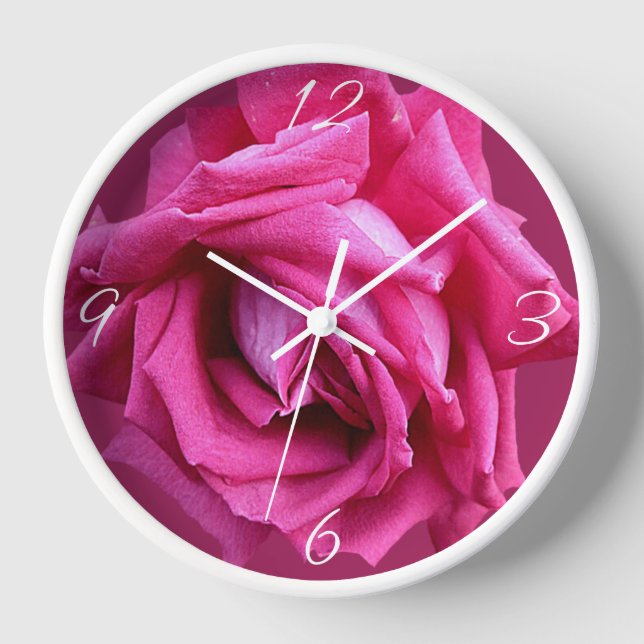 Horloge Belle florale joli rose chaud rose moderne boho (Recto)