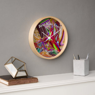 Horloge Belle Marbre Coloré Abstrait Liquéfié
