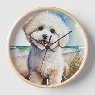 Horloge Bichon Frise Dog Art Peinture