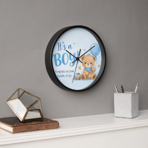 Horloge Bienvenue Petit Garçon – Un Paquet de Joie  Horlog
