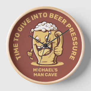 Horloge Bière de texte personnalisé amusante