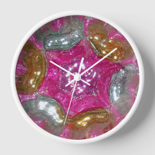 Horloge Bijou délicieux en verre de rose de bubble-gum de
