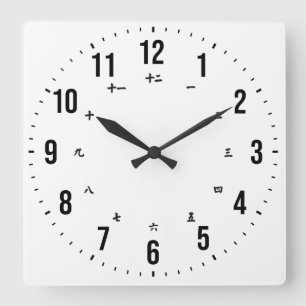 Horloge bilingue anglais/japonais