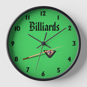 Horloge Billard billard billard billard bitume et boules