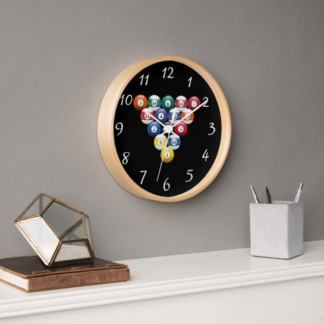 Horloge Billiard Balls à billes à bille ronde (Bureau)