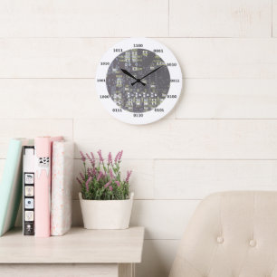 Horloge binaire Geek amusante avec effet de carte 