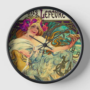 Horloge Biscuits Lefevre-Utile par Alphonse Mucha (1896)