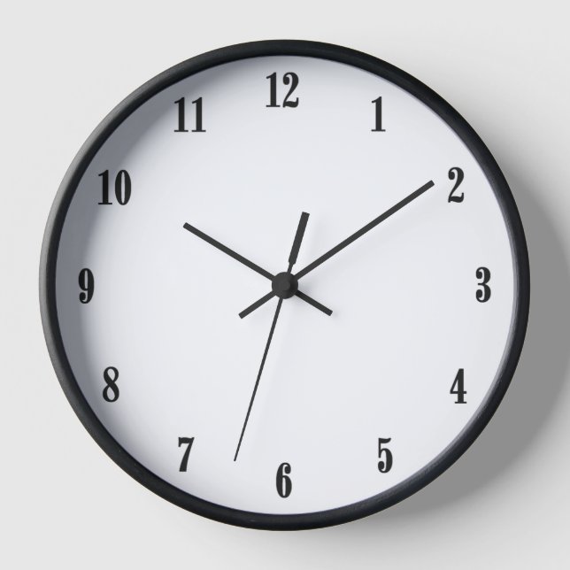 Horloge Blanc solide avec chiffres noirs (Recto)