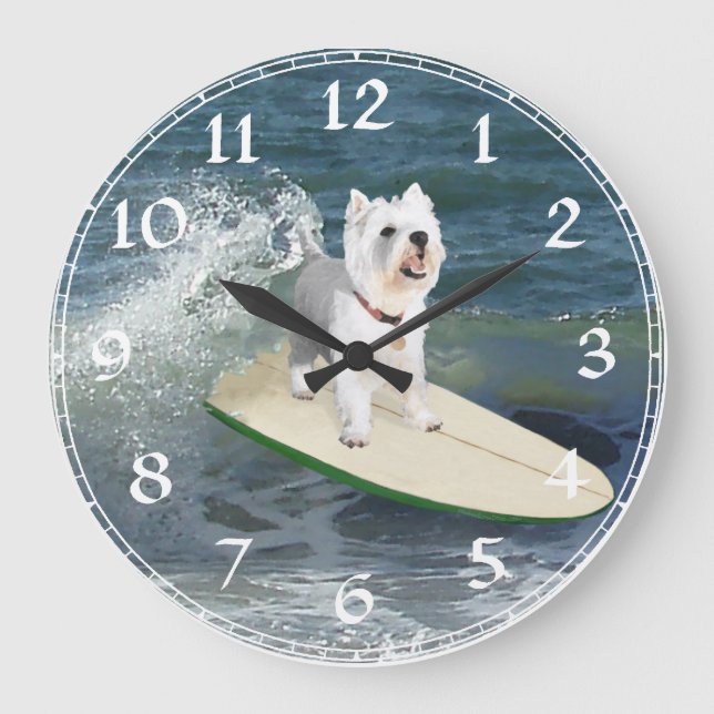Horloge blanche du Terrier West Highland (Recto)