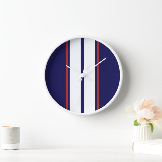 Horloge Bleu, blanc et rouge Classy (Maison)