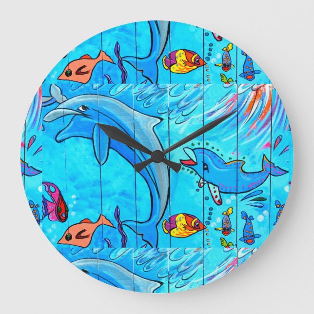 horloge bleu dauphin rire (Recto)