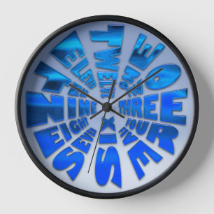 Horloge Bleu de horodateur de mot