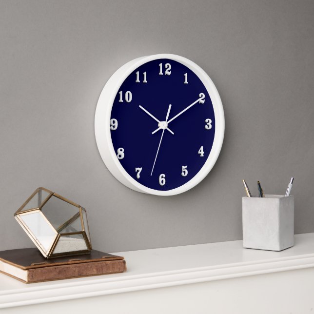 Horloge Bleu de marine solide (Bureau)