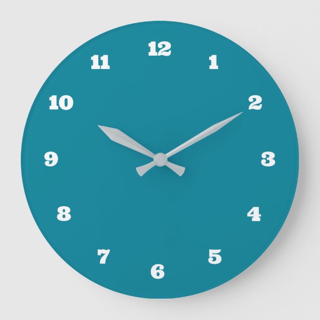 Horloge Bleu sarcelle Choisissez vos polices de co (Recto)