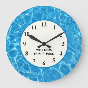 Horloge Bleue De La Piscine - Eau Mur Horloge