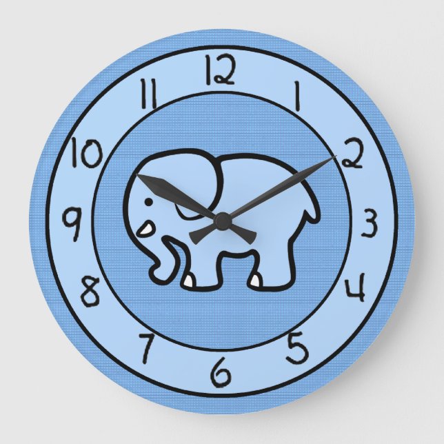 Horloge bleue d'éléphant pour la chambre à coucher (Recto)