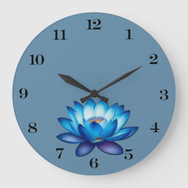 Horloge bleue du mur Lotus (Recto)