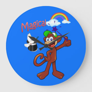 Horloge Bleue Magique Arc-en-Ciel Singe