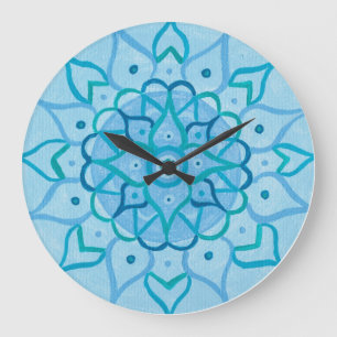 Horloge bleue Mandala