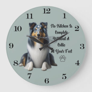 Horloge bleue Merle Collie