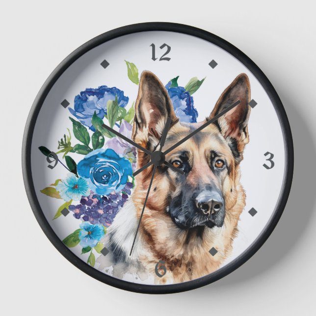 Horloge Blue Floral Bouquet (Recto)