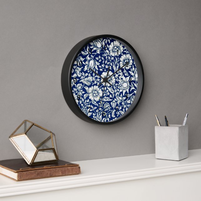 Horloge Blue Mallow, un motif de William Morris, (Bureau)