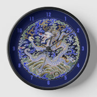 blue vintage chinese tattoo Embroidery dragon