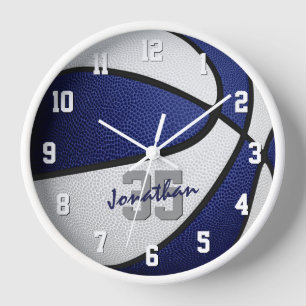 Horloge blue white boys girrball personalized
