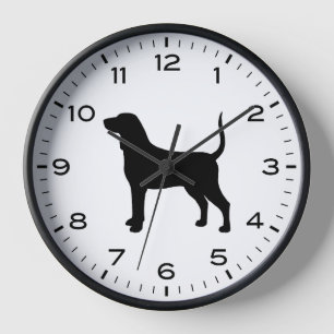 Horloge Bluetick Coonhound Chien race Silhouette