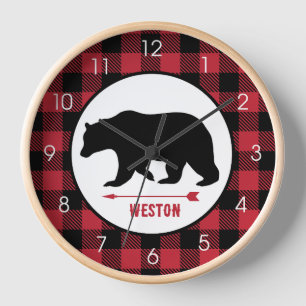 Horloge Boeuf noir rustique Lait de bison Plaid